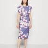 Wal G Diana Ruffle Sleeve Midi Dress - Jersey Dress - Purple