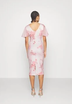 Wal G Wedding Jamie Flare Sleeve Midi - Shift Dress - Pink -Wal G 143a95c5df86498a95d87fb9592baab8