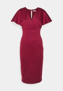 Wedding Petite Betty Wrap Midi Dress - Shift Dress - Wine -Wal G 17bf6332f35942fbab6db8790099ce10