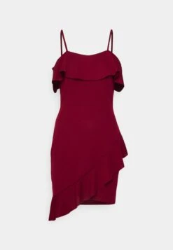 Revra Strappy Frill Skater - Jersey Dress - Berry Wine -Wal G 198373f38e3241a6a5b6bad58a7a9387