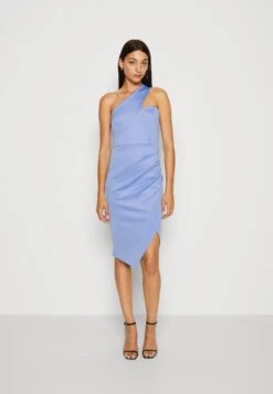 Wal G Rowen One Shoulder Dress - Jersey Dress - Dusty Blue