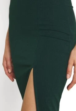 Wal G V Neck Plunge Midi Dress - Jersey Dress - Forest Green -Wal G 1fe833c77f854efb9af1462acfb4bfef