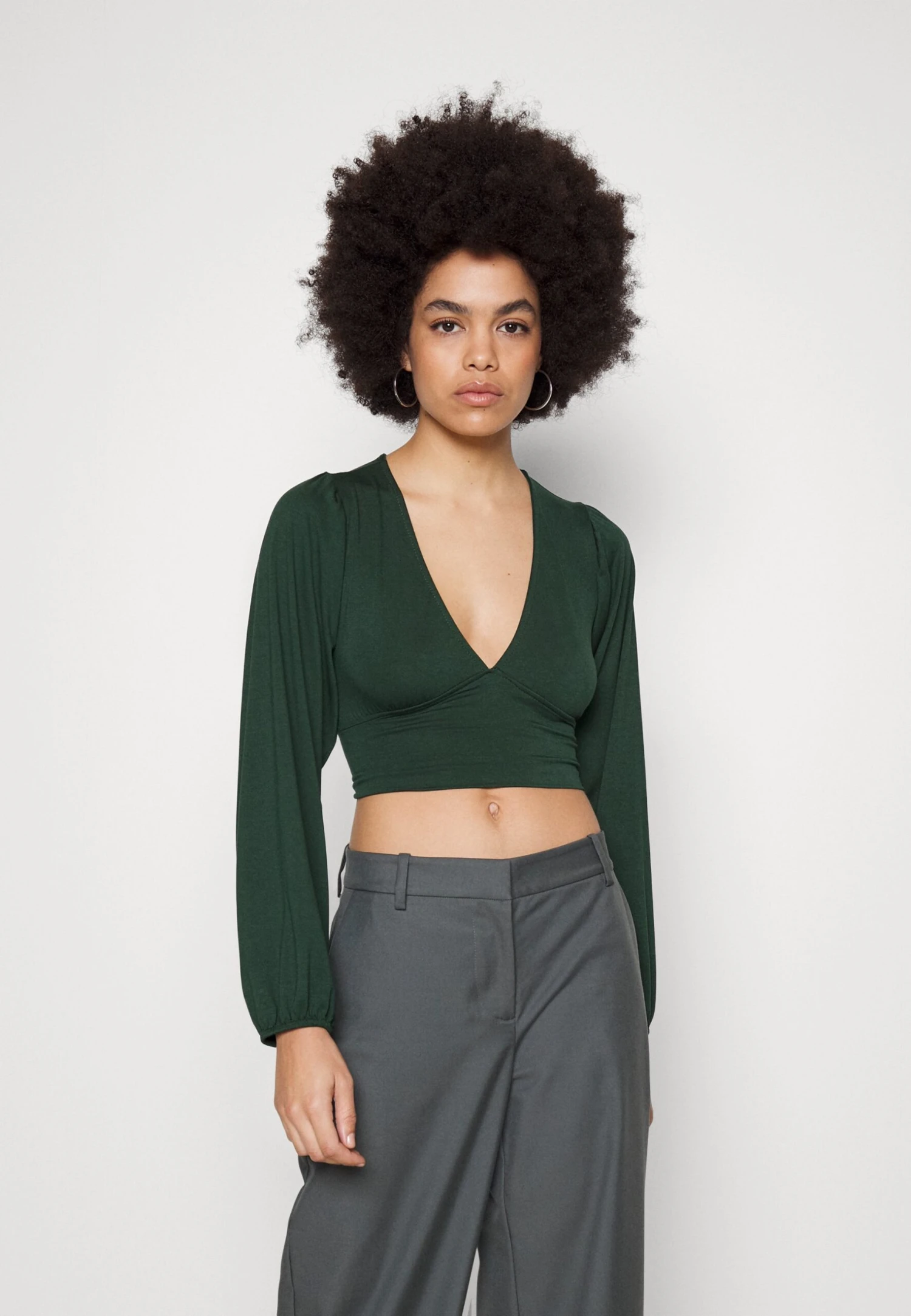 Wal G Crissy Backless - Long Sleeved Top - Forest Green 1 Wal G Crissy Backless - Long Sleeved Top - Forest Green