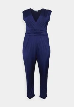 Nola V Neck- Jumpsuit - Navy Blue -Wal G 21ee207acd44464e811c2fc16e6db8ff