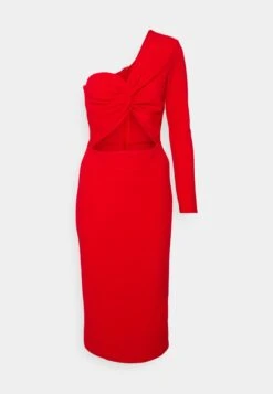 Cut Out Midi Dress - Day Dress - Red -Wal G 22c11735cd834c228f09466d98ae60a5