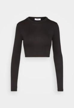 Wal G Roza Back Detail Crop - Long Sleeved Top - Black -Wal G 27475325ce104f04a8c35bab4f16ac91