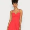 Wal G V Neck Strappy Skater Dress - Cocktail Dress / Party Dress - Coral