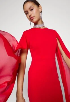 Wal G Holly Sleeve Dress - Cocktail Dress / Party Dress - Red -Wal G 2bbb4aa2c95a428a98e82a31715b76a2