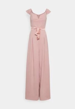 Teo V Neck Wide Leg Bow - Jumpsuit - Blush Pink -Wal G 2c06a98bc0464bca8e553424d7d7a0b3