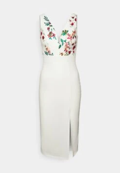 Wal G Embroidered V Neck Rose Midi - Cocktail Dress / Party Dress - White 8 Wal G Embroidered V Neck Rose Midi - Cocktail Dress / Party Dress - White -Wal G 2d4209b90ebe43d6ba9143ae304026c2