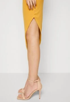 Wal G Grainee Asymmetric Midi Skirt - Pencil Skirt - Yellow -Wal G 2dbee9dc83ee46ea8f7dc1e2dbc52e6a