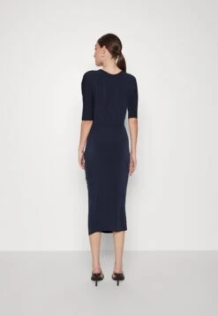 Knot Midi Dress - Jersey Dress - Navy Blue -Wal G 2e73ed603d324b20a187855d6eac9ec1