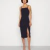 Wal G Strappy Square Neck Midi Dress - Shift Dress - Navy Blue