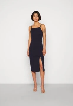 Wal G Strappy Square Neck Midi Dress - Shift Dress - Navy Blue