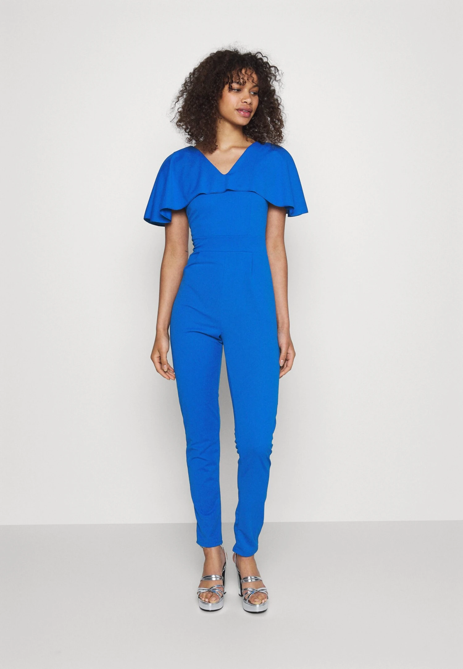 Liyavi Cape Sleeve- Jumpsuit - Electric Blue 1 Liyavi Cape Sleeve- Jumpsuit - Electric Blue
