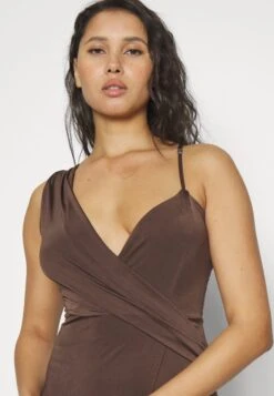 Wal G Party Luna One Sleeve Midi - Cocktail Dress / Party Dress - Chocolate Brown 13 Wal G Party Luna One Sleeve Midi - Cocktail Dress / Party Dress - Chocolate Brown -Wal G 3338aa0816fd4f488b4d34896b570a36