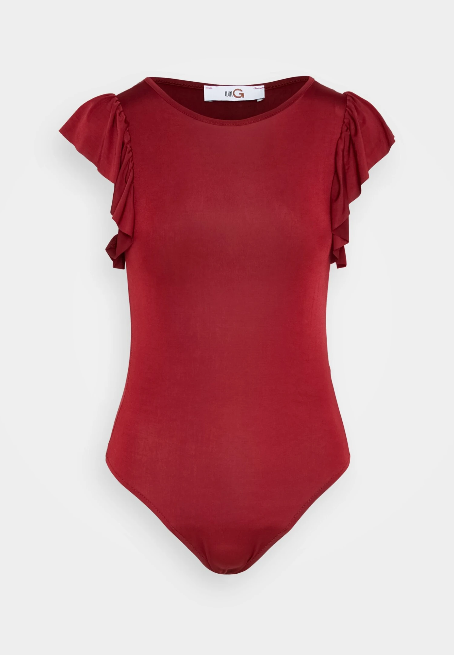 Wal G Ben Ruffle Bodysuit - Print T-Shirt - Burgundy 5 Wal G Ben Ruffle Bodysuit - Print T-Shirt - Burgundy - Image 5