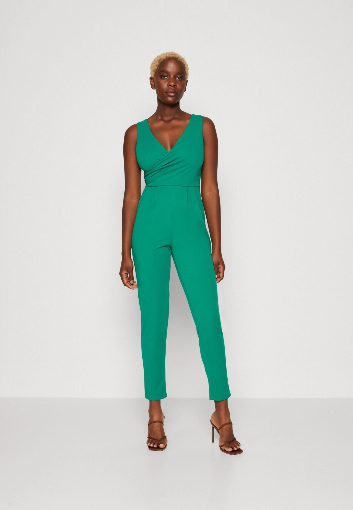 Wal G Toby V Neck - Jumpsuit - Leaf Green 1 Wal G Toby V Neck - Jumpsuit - Leaf Green