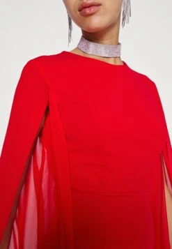 Wal G Holly Sleeve Dress - Cocktail Dress / Party Dress - Red -Wal G 3f1870691c4240beb6e3dbd78ce60863