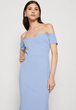 Wal G Rish Off Shoulder Maxi - Jersey Dress - Powder Blue -Wal G 41888083873644a18697995f9ce8d607