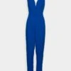 Sleeveless Plunge - Jumpsuit - Electric Blue