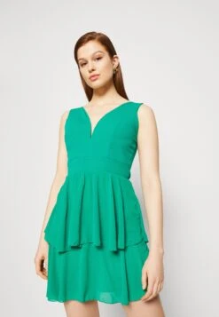 Wal G Cruise Collection Abigail Ruffle Mini - Cocktail Dress / Party Dress - Leaf Green -Wal G 470394cbcfe947f4a9d124bd296c4f1e