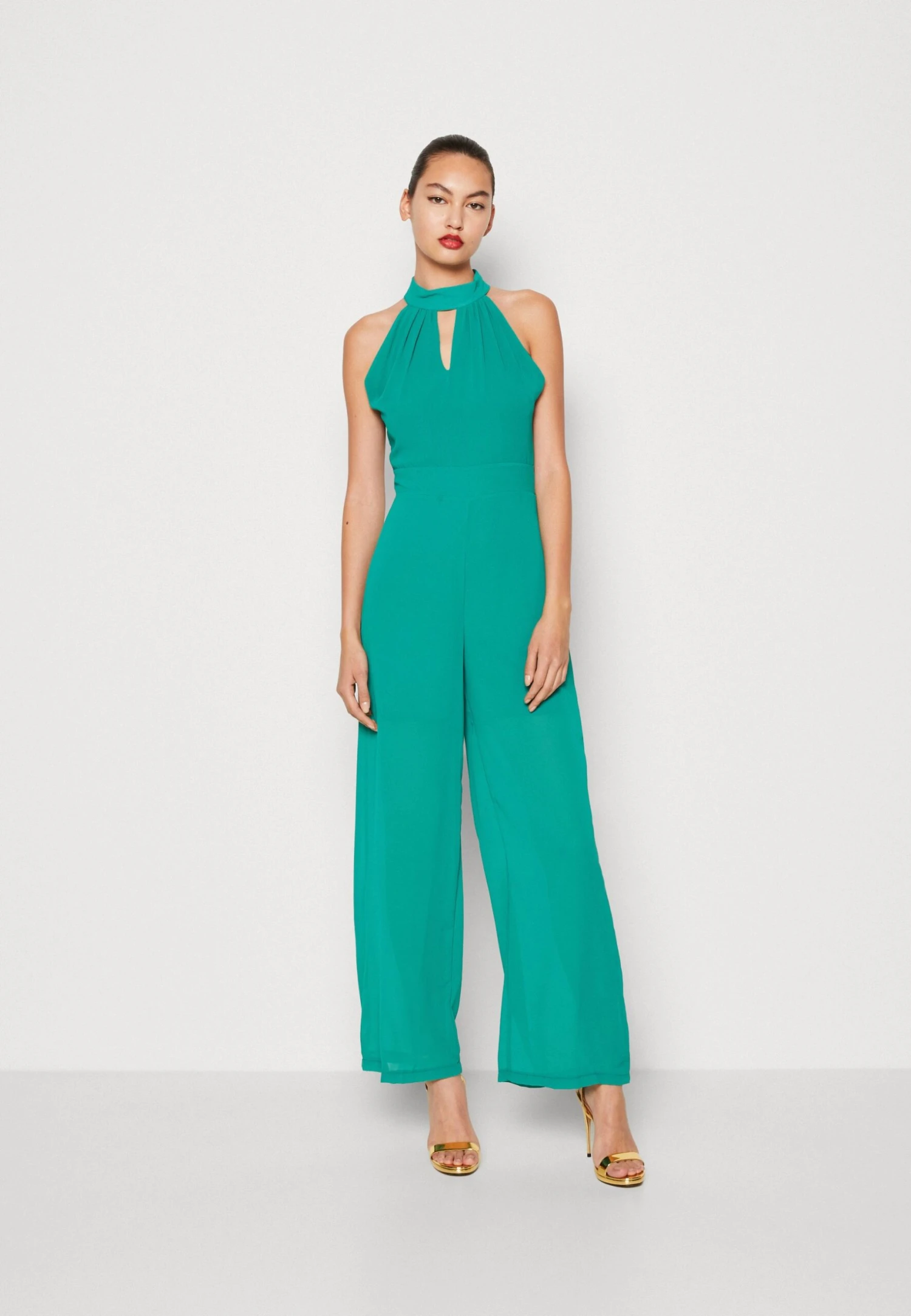 Wal G Fiona Cut Out Neck- Jumpsuit - Leaf Green 1 Wal G Fiona Cut Out Neck- Jumpsuit - Leaf Green