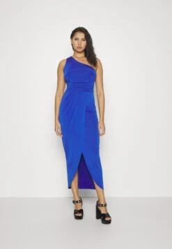 Wal G Party Bina One Shoulder Midi - Jersey Dress - Electric Blue -Wal G 4e9df30f2f9e43d79e7aa98f18240c66