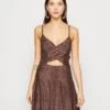 Wal G Exclusive Nye Glitter Mambo Skater - Jersey Dress - Bronze