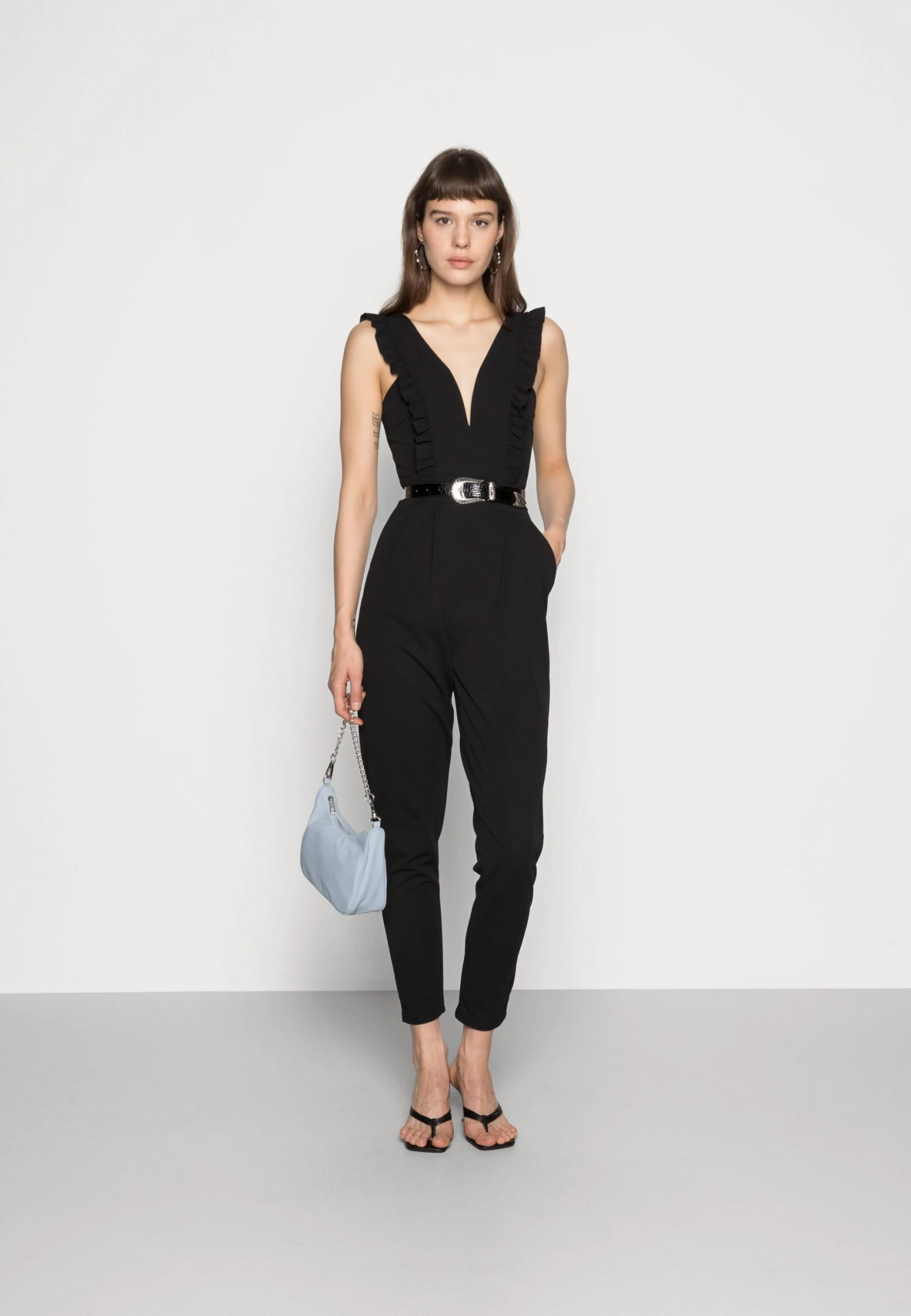 Wal G Rayna Ruffled- Jumpsuit - Black 2 Wal G Rayna Ruffled- Jumpsuit - Black - Image 2
