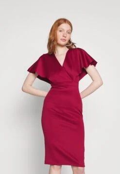 Wal G Wedding Betty Wrap Midi Dress - Jersey Dress - Wine