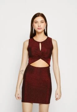 Wal G Exclusive Nye Glitter Disco - Jersey Dress - Wine