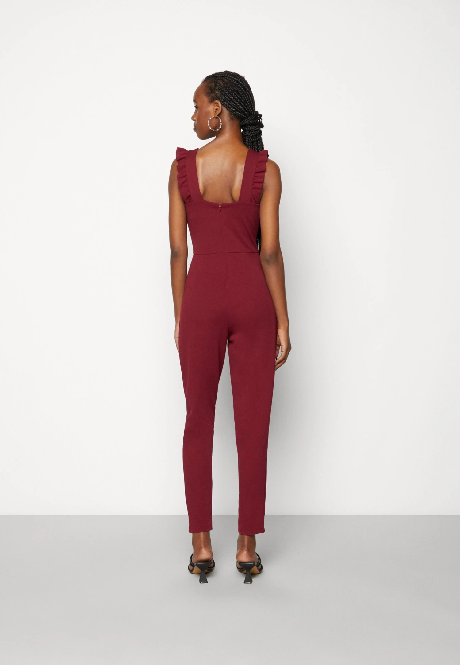 Wal G Rayna Ruffled- Jumpsuit - Berry Wine 3 Wal G Rayna Ruffled- Jumpsuit - Berry Wine - Image 3