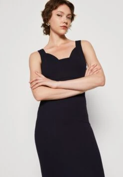 Wal G Anabella Ruffle Bottom Midi - Jersey Dress - Navy Blue -Wal G 6915dddb9fcf401c963730586a01077e