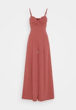 Wal G Thea Wide Leg - Jumpsuit - Dark Mauve Pink -Wal G 6e6f60b1664147dea585b88d286fe31a