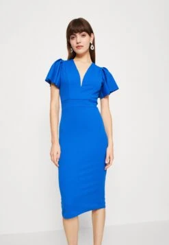 Wal G Antalya Ruffle Midi - Cocktail Dress / Party Dress - Electric Blue -Wal G 6fa91054d3804ba9832e39423a216bf4