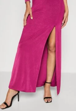 Wal G Arrabella One Sleeve Maxi - Jersey Dress - Magenta -Wal G 7185c3cc4813489a9156b4283602e0ec
