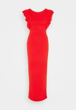 Wal G Jai Ruffle Maxi - Occasion Wear - Red -Wal G 74ffe9b6c6b5425a91bb30e94e5837d7