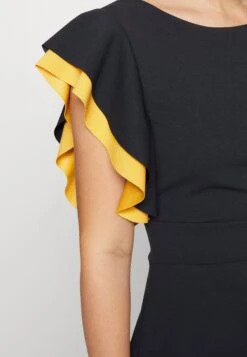 Max Ruffle Skater - Cocktail Dress / Party Dress - Black/Mustard -Wal G 76b5a6d6fdba41aab952c250cecd97d5