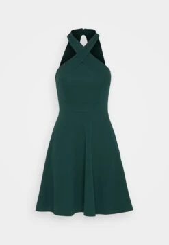 Wal G Melody Cross Skater - Jersey Dress - Forest Green -Wal G 783ae9f3eda3401982015a3639246174