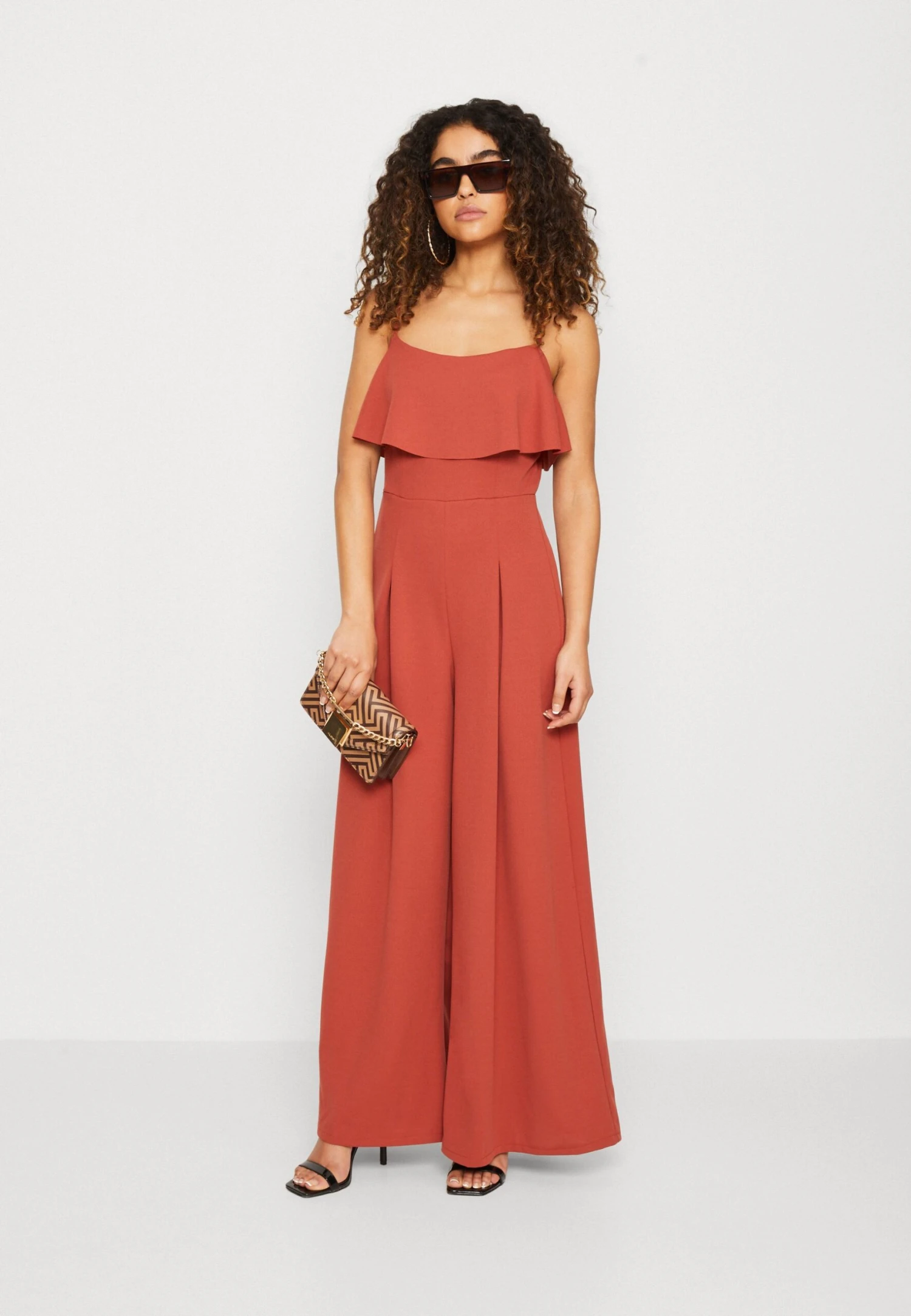 Wal G Nora Ruffle - Jumpsuit - Burnt Orange 2 Wal G Nora Ruffle - Jumpsuit - Burnt Orange - Image 2