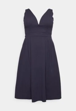 Kandy V Neck Midi - Day Dress - Navy Blue -Wal G 828f455410214b089c0ee6aa99941351