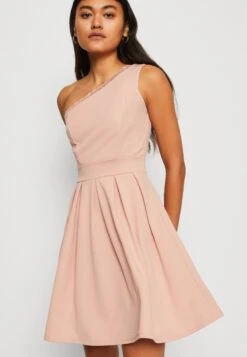 Wal G Vanya One Shoulder Skater Dress - Jersey Dress - Blush Pink -Wal G 85ac979182934f89bd7aab8396771a3f