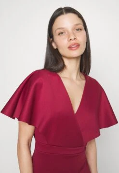 Wedding Petite Betty Wrap Midi Dress - Shift Dress - Wine -Wal G 8790b027e4594296a40f3eb07508de9d