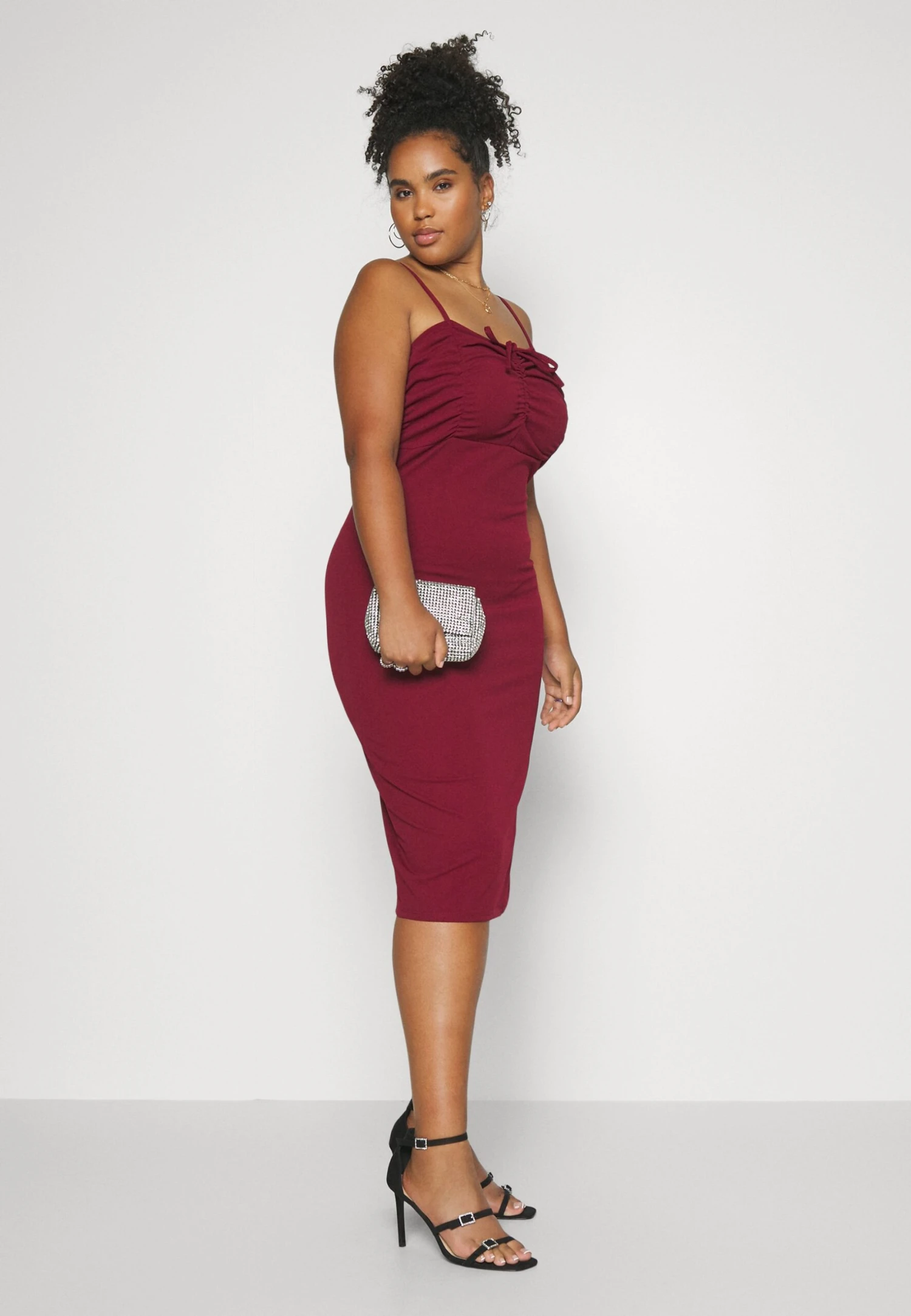 Curve Dolly Midi - Cocktail Dress / Party Dress - Wine 4 Curve Dolly Midi - Cocktail Dress / Party Dress - Wine - Image 4