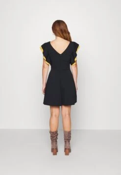 Max Ruffle Skater - Cocktail Dress / Party Dress - Black/Mustard -Wal G 8bc8346048064c98b247809f8fbb701d