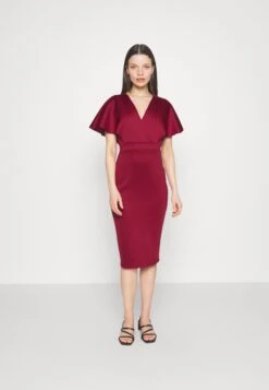 Wedding Petite Betty Wrap Midi Dress - Shift Dress - Wine