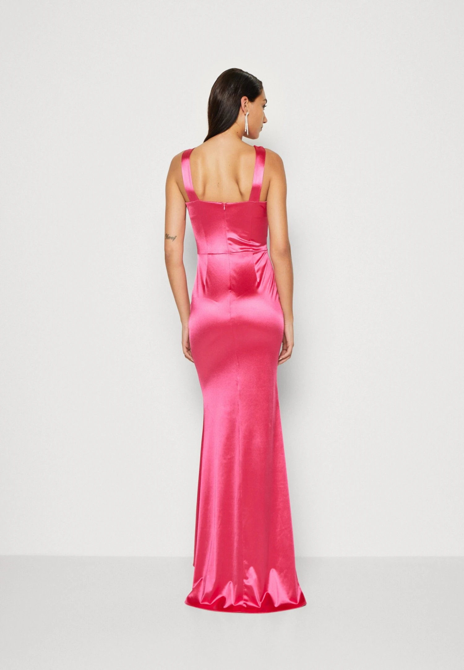 Wal G Nikita V Neck Maxi - Occasion Wear - Strawberry Pink 3 Wal G Nikita V Neck Maxi - Occasion Wear - Strawberry Pink - Image 3