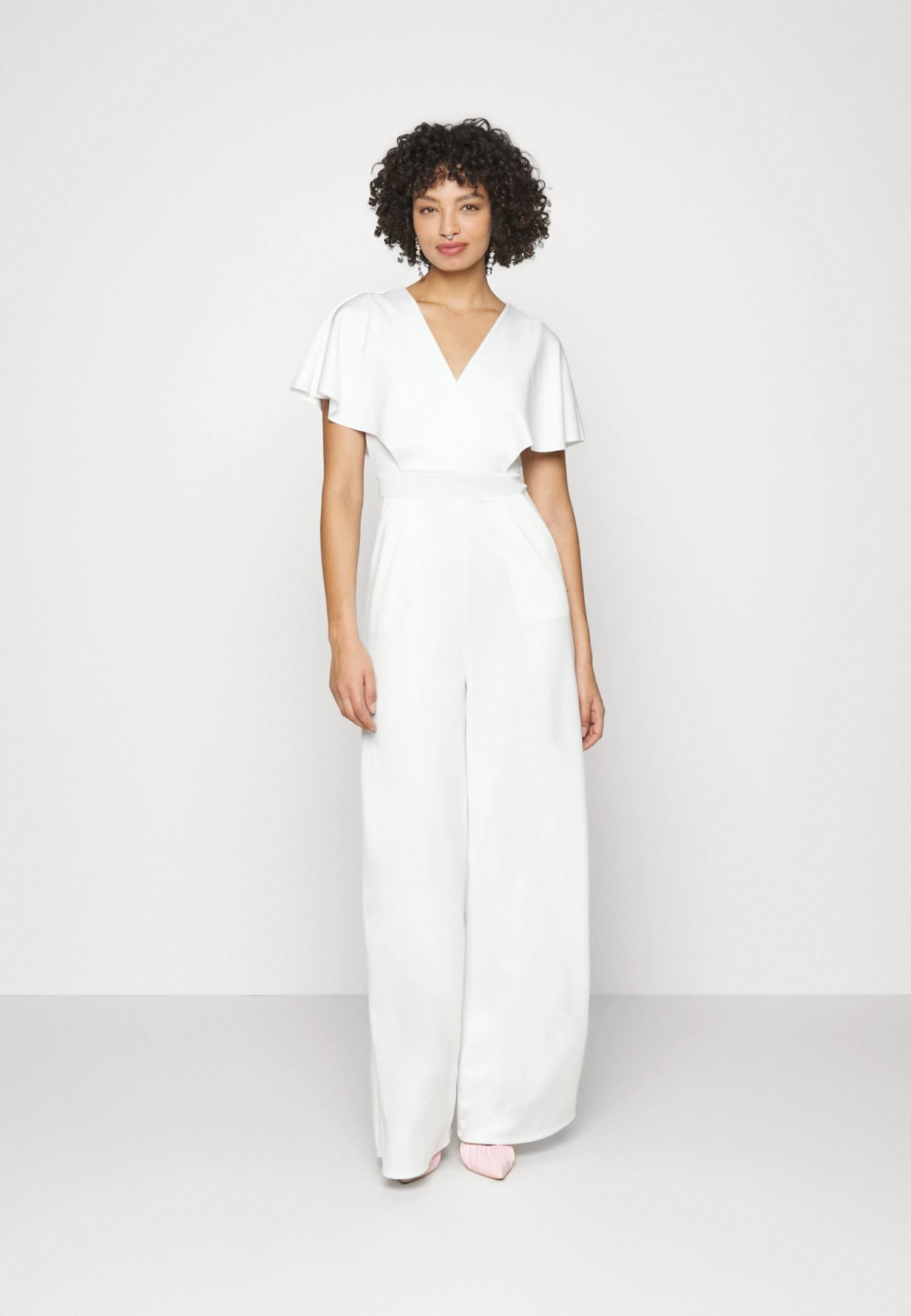 Wedding Betty V Neck Wrap - Jumpsuit - White 1 Wedding Betty V Neck Wrap - Jumpsuit - White