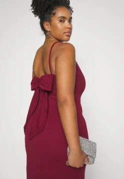 Ray Bow Midi - Shift Dress - Wine -Wal G 94913df3626f4d85881d06aa08b8d6c6